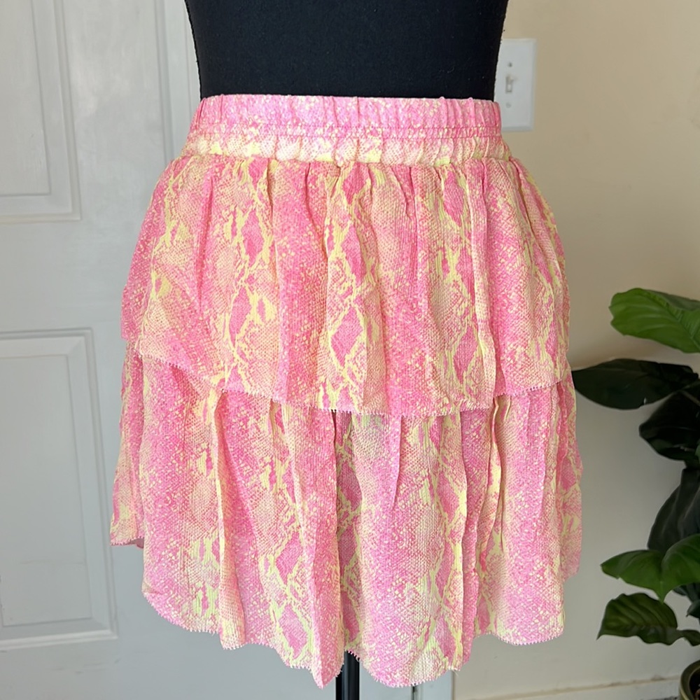 Generation Love Cora Festival Boho Skirt Neon Snake Size M NWT